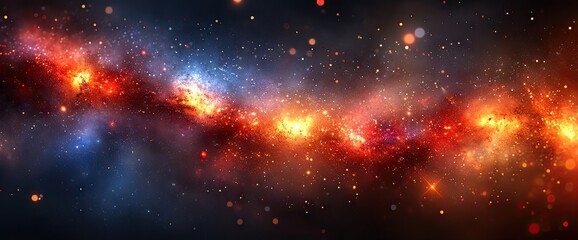 Wall Mural - a cosmic nebula of orange and blue gas. dazzling celestial background with a dark space setting