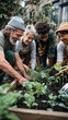 © s1llu - Diverse Group Gardening Together in Raised Bed