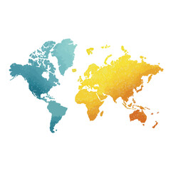  world map isolated in White Background, world map vector, Flat lay vector illustration