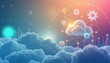 © Praphapan - Cloud computing concept image with vibrant colors, including clouds, gears, and connection symbols. Showcasing innovation, technology, and the digital world