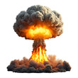 © RIFAT AHOMED MIYAZE - Massive nuclear mushroom cloud explosion with intense fire and smoke isolated on transparent background