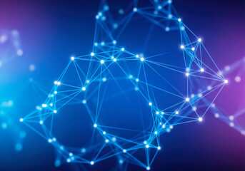 Wall Mural - futuristic digital realm: a dynamic abstract backdrop showcasing interconnected data flows and emerg