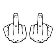 © nanik - hand gestures set middle finger vector