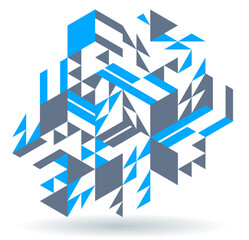 Canvas Print - abstract vector wallpaper with 3d isometric cubes blocks, geometric construction with blocks shapes 