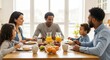 © photoplotnikov - Diverse family enjoying breakfast together at home