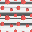 © Mariana - Seamless Pumpkin Pattern with Stripes on White Background