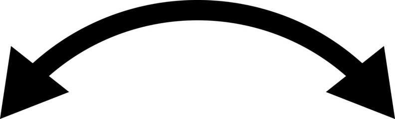 Wall Mural - Simple monochrome double sided arrow illustration. Vector illustration of bold double arrow clip art. Black arrow pointing left and right, bidirectional arrow. Minimalist graphic with geometric shapes