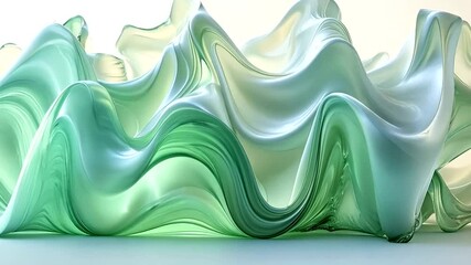 Wall Mural - elegant abstract green wave pattern, ideal for backgrounds and visual effects
