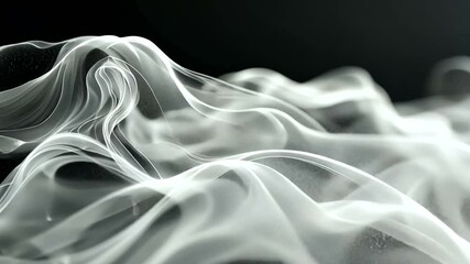 Wall Mural - elegant abstract motion background with flowing white smoke on a dark backdrop