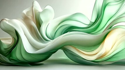 Wall Mural - elegant abstract wave background in green and white for modern design projects