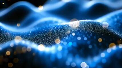 Wall Mural - elegant abstract wavy background with glowing particles and shimmering bokeh effect