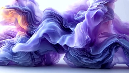 Wall Mural - elegant and smooth flowing purple cloth animation with vibrant light effects video