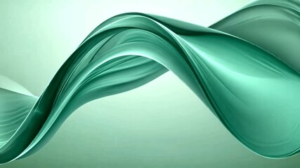 Wall Mural - elegant emerald wave: abstract motion graphics for creative digital backgrounds