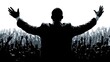 © Renof - Silhouette of speaker with cheering crowd
