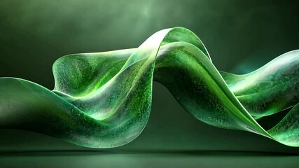 Wall Mural - Elegant Green Abstract Wave: A Mesmerizing Motion Graphics Loop for Creative Projects