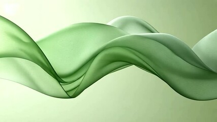 Wall Mural - elegant green fabric wave animation: a seamless loop for backgrounds and visual effects