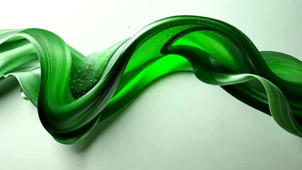 Wall Mural - elegant green liquid flowing: abstract wave design for backgrounds and visual effects