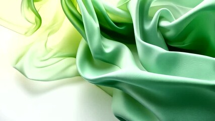 Wall Mural - elegant green silk fabric flowing in the wind for fashion and design projects