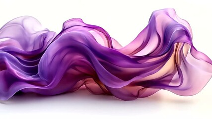 Wall Mural - elegant purple flowing fabric animation creates abstract and artistic visuals