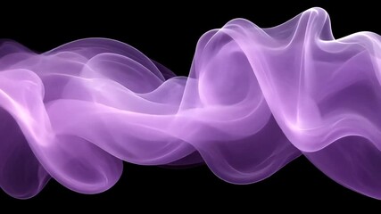 Wall Mural - elegant purple smoke abstract animation on black background for visual effects