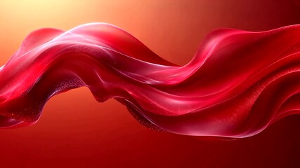Wall Mural - elegant red abstract wave flowing on a gradient background, ideal for design projects