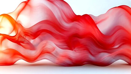 Wall Mural - elegant red and orange wavy abstract background animation with soft light and shadows