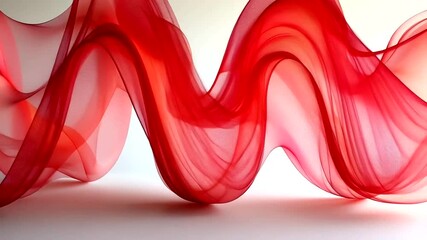Wall Mural - elegant red fabric waves flowing in seamless motion - abstract design background