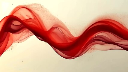 Wall Mural - elegant red ribbon wave abstract background motion graphic video animation loop