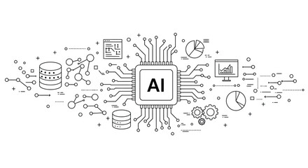 Ai technology circuit board vector illustration for tech design projects