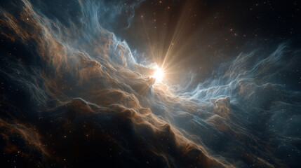 Wall Mural - celestial symphony: a breathtaking view captures an abstract celestial symphony in a vast, awe-inspi