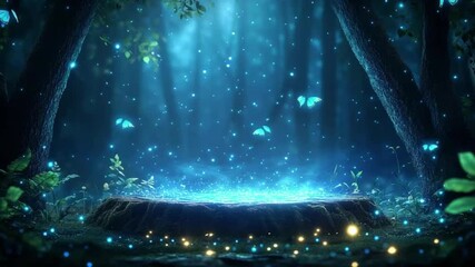 Wall Mural - Enchanted forest illuminated by ethereal light