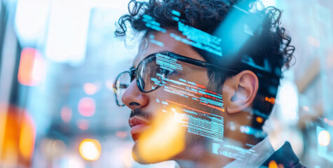 Indian male software developer focused on futuristic coding and technology
