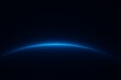 © Newton - Blue glowing arc of light on dark background with curved horizon energy effect for abstract futuristic concept