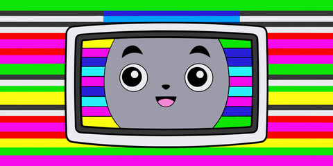 Vector illustration of a mobile technology concept with an abstract background and a set of colorful buttons on a device screen