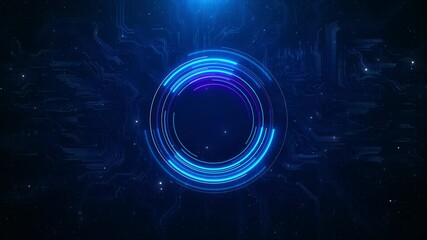 Wall Mural - futuristic hi tech stage layout and background. digital hologram stage modern cyberspace innovation 