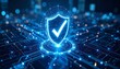 © photostockatinat - A digital shield with a checkmark symbol, representing cyber security