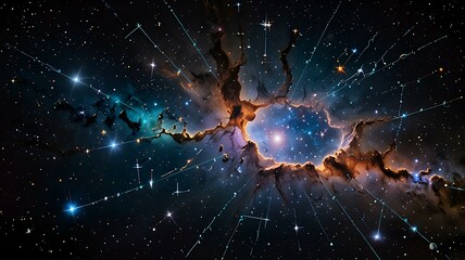 Wall Mural - cosmic energy as the lifeblood of stars within constellations.