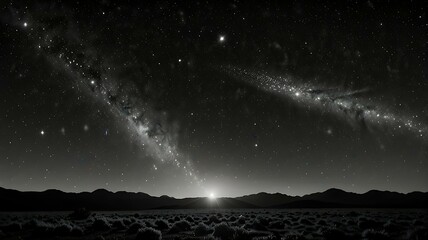 Wall Mural - A comet's journey through a field of cosmic dust and stars.