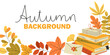 © YuliiaKutsaieva - Flat autumn school banner with books as colourful frame border