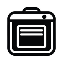 Black Tabbed Interface Icon Vector Illustration
