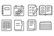 © Pointer Marker - Office, documents outline icon set. business, planning, organization icons collection