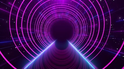 Wall Mural - abstract technology background glitter particle motion cyber space. shape tunnel speed of light in g