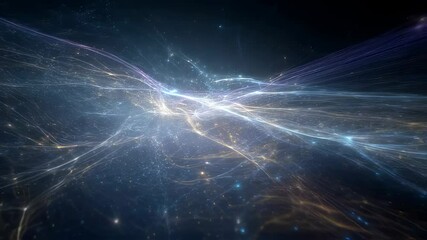 Wall Mural - ethereal mesh of light trails and abstract shapes representing the invisible network of digital comm