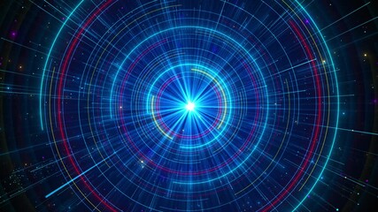 Wall Mural - digital cyberspace futuristic, digital data matrix flowing and lighting, 5g high-speed connection da