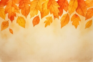 Wall Mural - Autumn leaves border warm orange yellow hues fall foliage
