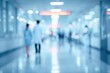 © Pavel - Blurred interaction between doctor and patient in a hospital corridor during a routine checkup at a medical facility late in the day