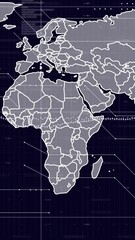 Wall Mural - world map with hexagonal patterns and data points animation