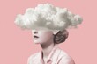 © Pavel - Retro vintage abstract collage portrait of a woman with a cloud above her head conveying a surreal, dreamlike atmosphere