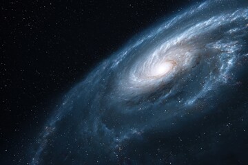 Wall Mural - close-up of a distant galaxy spiraling in the dark cosmos, vastness and mystery. cosmic, awe-inspiri