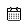 © Elena - Simple black calendar icon with grid layout on white background